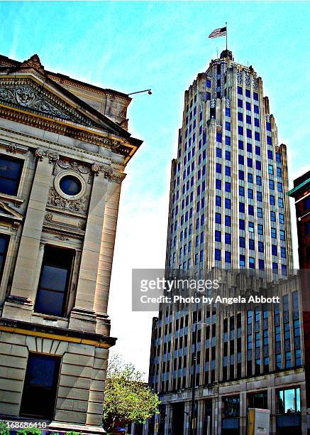downtown fort  wayne, indiana - fort wayne indiana stock pictures, royalty-free photos & images