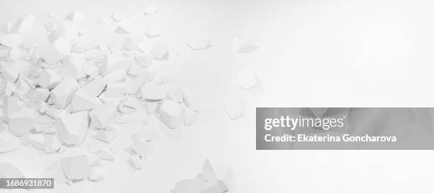 banner bunch of broken white shards - buch icon stock pictures, royalty-free photos & images