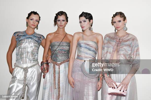 Backstage at the Giorgio Armani Spring 2024 Ready To Wear Runway Show on September 24, 2023 in Milan, Italy.