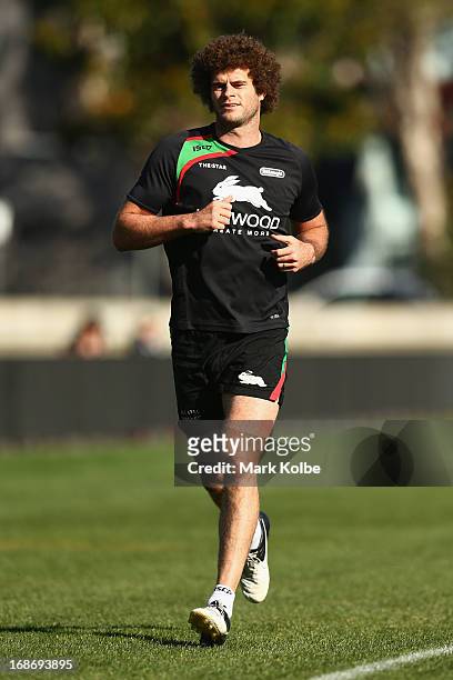 Matt King runs laps during a South Sydney Rabbitohs NRL training session at Redfern Oval on May 14, 2013 in Sydney, Australia.