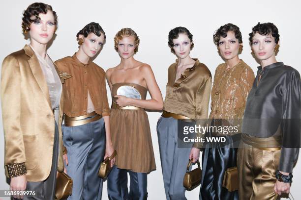 Backstage at the Giorgio Armani Spring 2024 Ready To Wear Runway Show on September 24, 2023 in Milan, Italy.