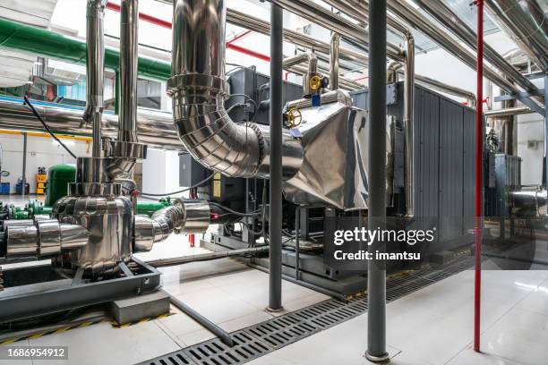 lithium bromide absorption heat pump in power plant - heat pump stock pictures, royalty-free photos & images