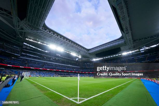 General view inside the stadium prior to the LaLiga EA Sports match between Real Madrid CF and Real Sociedad at Estadio Santiago Bernabeu on...