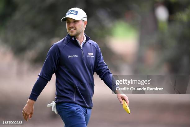 Austin Cook of the United States walks the seventh hole during the final round of the Fortinet Championship at Silverado Resort and Spa on September...