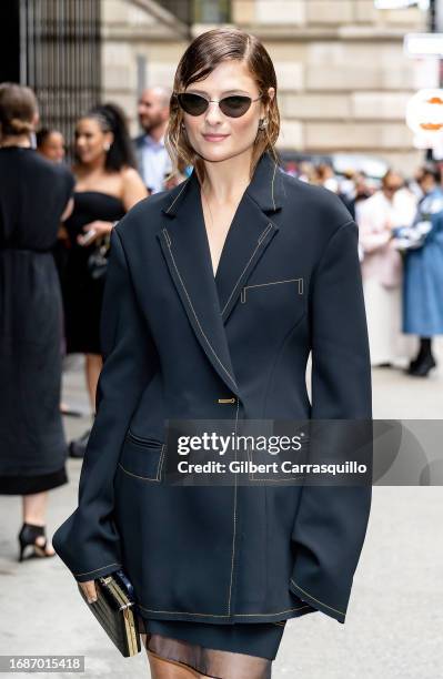 Louisa Jacobson is seen arriving to the Jason Wu Collection fashion show during New York Fashion Week on September 10, 2023 in New York City.