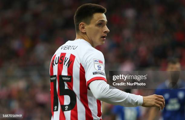 Sunderland's Nazariy Rusyn during the Sky Bet Championship match between Sunderland and Cardiff City at the Stadium Of Light, Sunderland on Sunday...