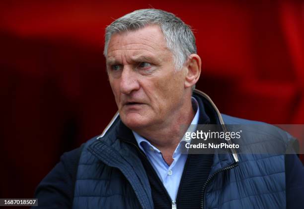 Sunderland Manager Tony Mowbray during the Sky Bet Championship match between Sunderland and Cardiff City at the Stadium Of Light, Sunderland on...