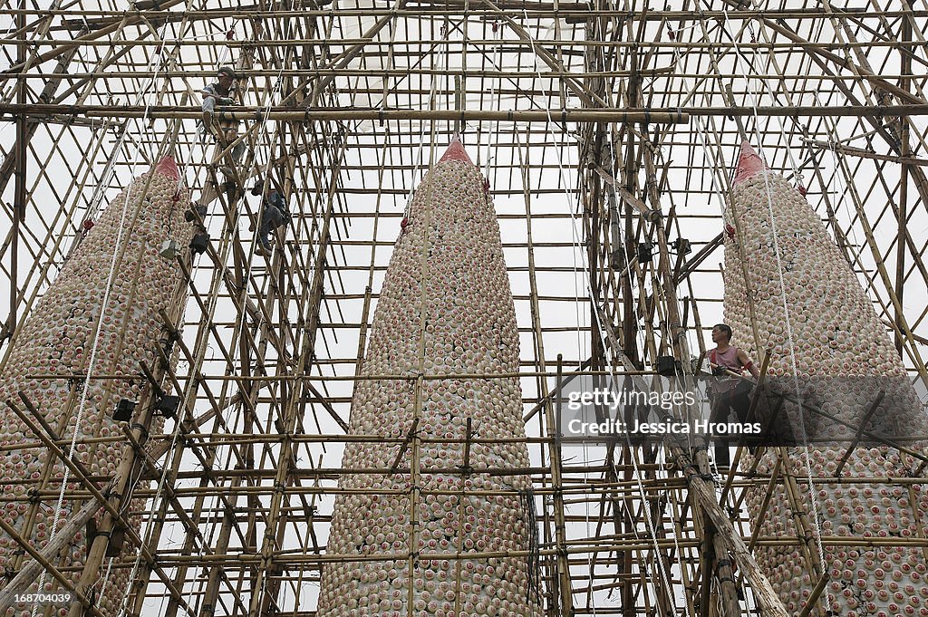 Revelers Gather For The Cheung Chau Bun Festival