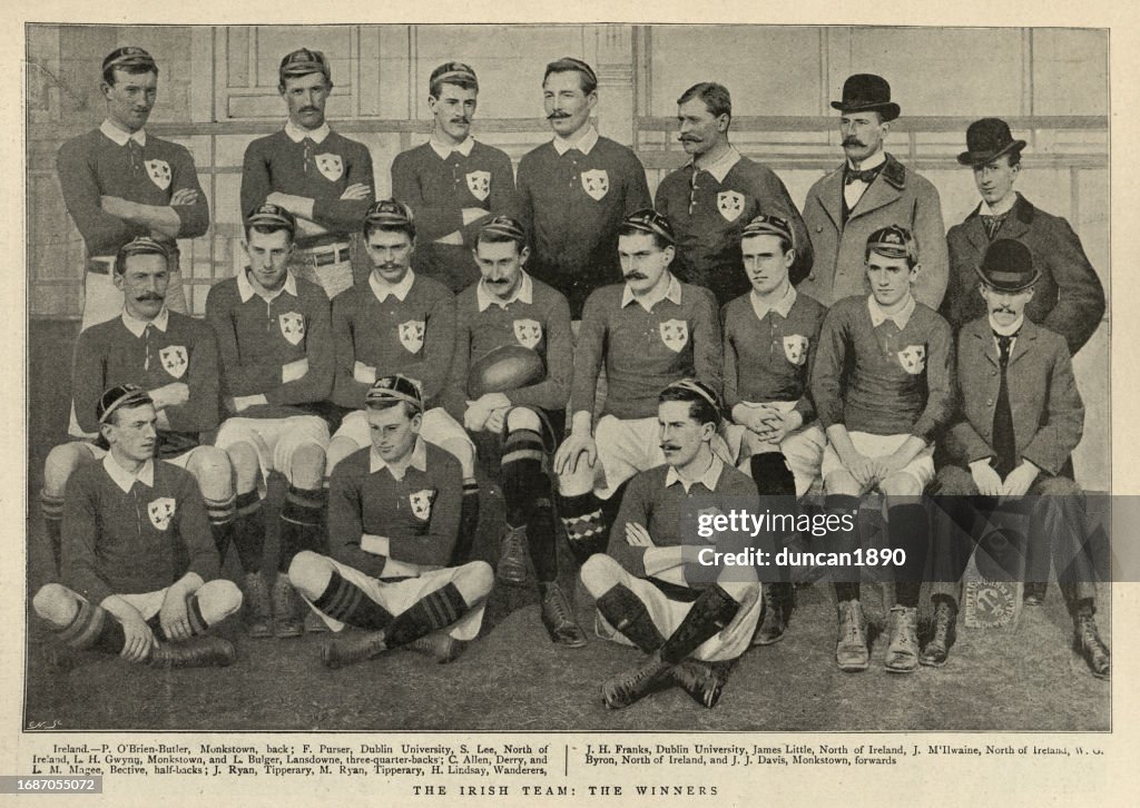 Irish Rugby Union team for the England Vs Ireland, 1898 Home Nations Championship, Victorian History Sport