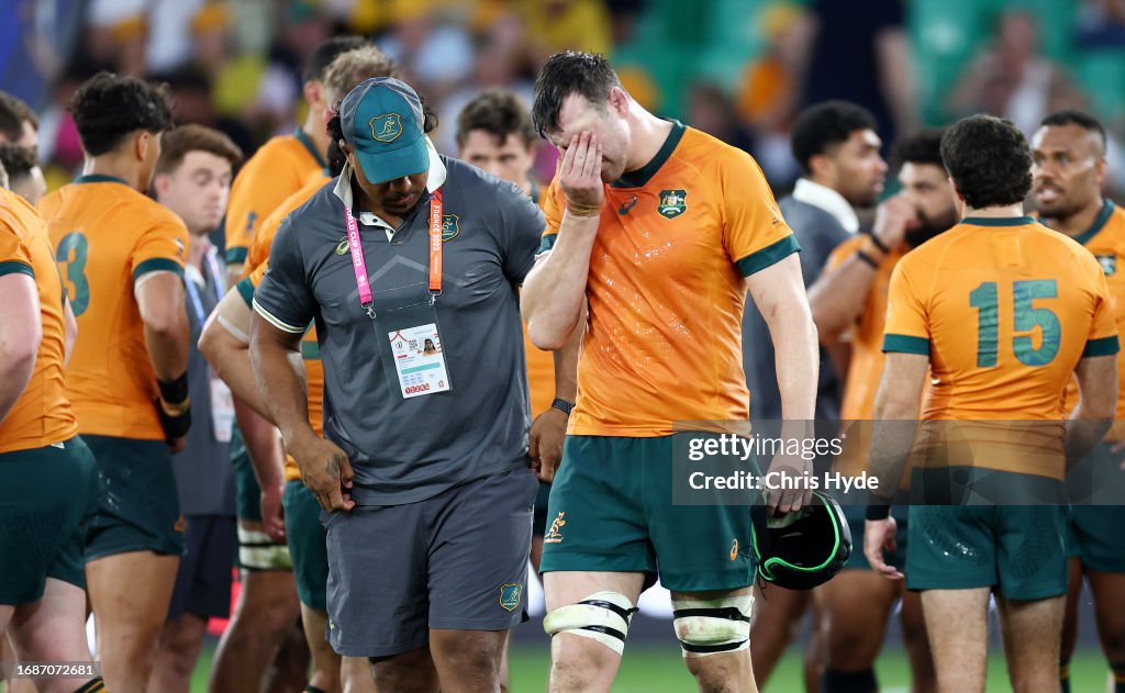 Nicholas Frost Rugby Nick Frost of Australia looks dejected after the Rugby World Cup ...