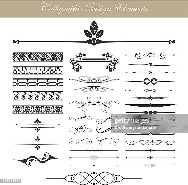 illustrations, cliparts, dessins animés et icônes de illustration vectorielle de calligraphic elements - tenue habillée