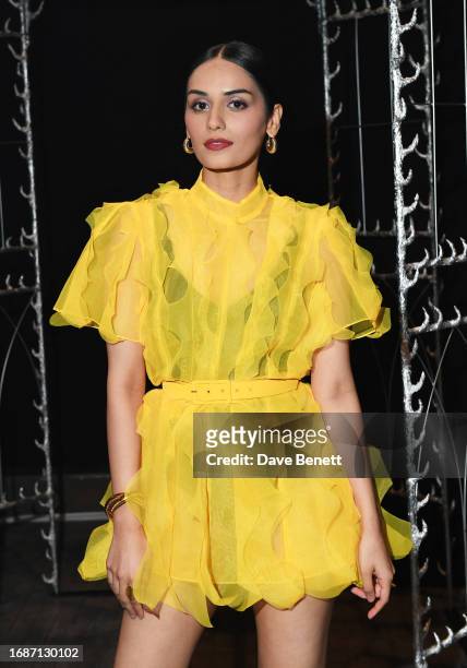 Manushi Chhillar attends the Karina Bond show during London Fashion Week September 2023 at The ICA on September 17, 2023 in London, England.