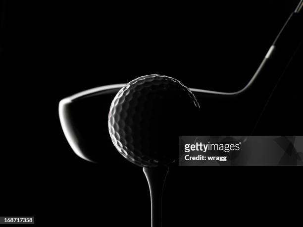 golf wood and ball - golf tee stock pictures, royalty-free photos & images
