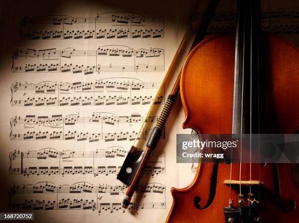 music and violin - wolfgang amadeus mozart stock pictures, royalty-free photos & images