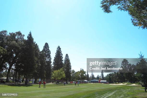 General view of the 18th hole is seen during the final round of the Fortinet Championship at Silverado Resort and Spa on September 17, 2023 in Napa,...