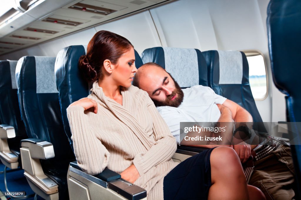 Rude passenger on the airplane
