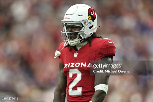 Marquise Brown of the Arizona Cardinals celebrates after a touchdown during a football game between the Arizona Cardinals and the New York Giants at...