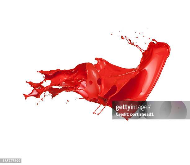 red paint splash - fluid motion stock pictures, royalty-free photos & images