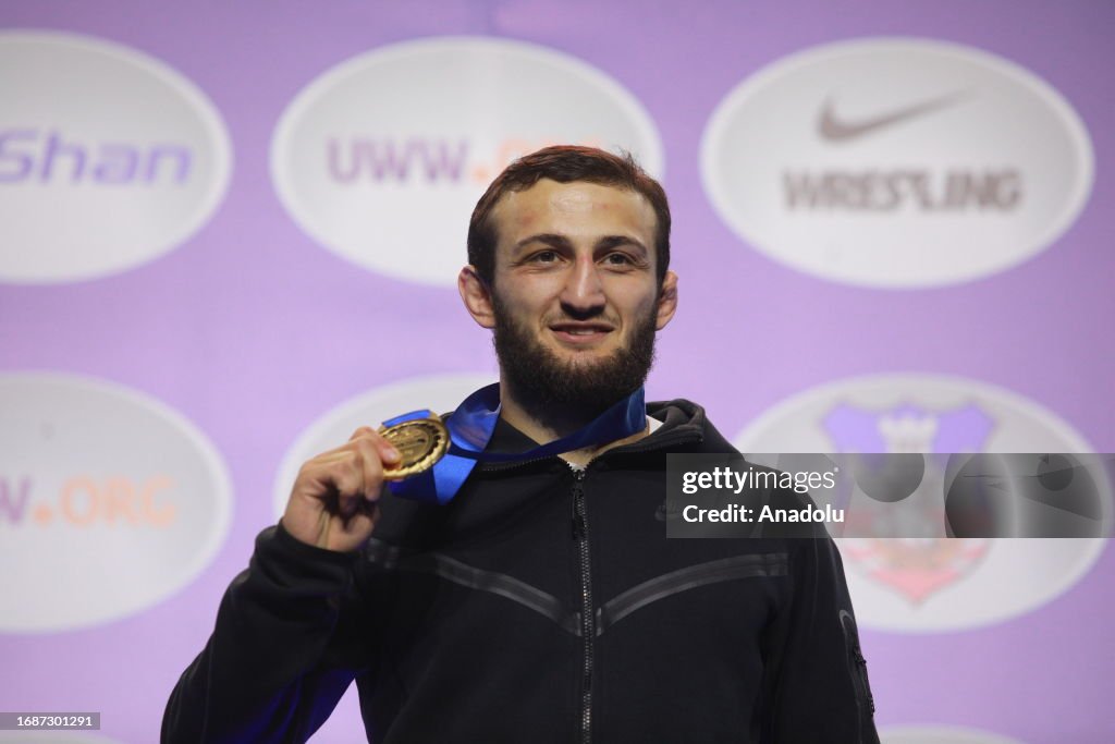 Leri Abuladze of wins the gold medal in men's 63kg category