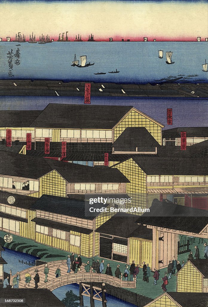 Bois traditionnel japonais de la baie de Yokohama