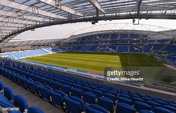 General view of the Amex Stadium prior to the npower Championship Play Off Semi Final Second Leg between Brighton & Hove Albion and Crystal Palace at...