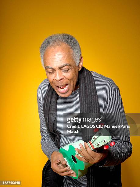Singer and musician Gilberto gil is photographed for Paris Match on April 24, 2012 in Paris, France.