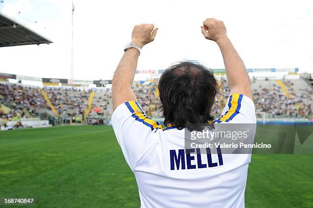 Alessandro Melli celebrates the twentieth anniversary of the conquest of the Cup Winner's Cup at Wembley prior to the Serie A match between Parma FC...