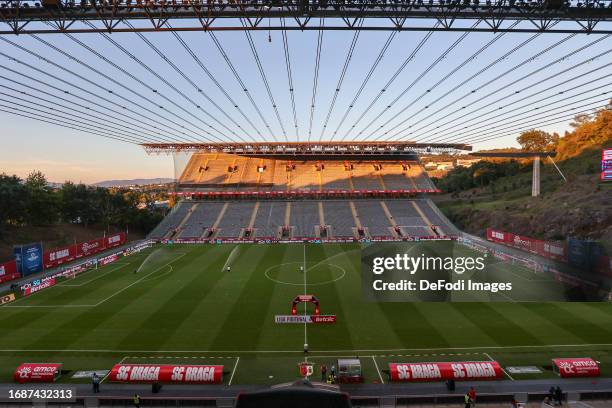 General view inside the stadium prior to the Liga Portugal Bwin match between Sporting Braga and Boavista at Estadio Municipal de Braga on September...