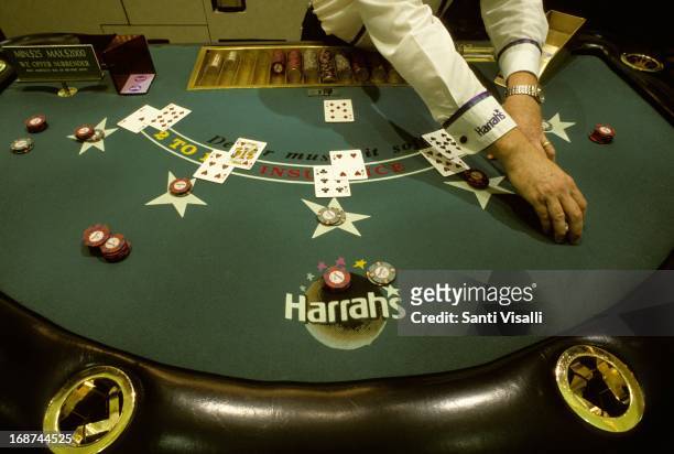 Blackjack at Harrah's Casino on January 3, 1996 in Las Vegas, Nevada.