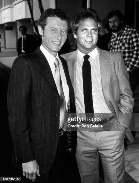 Ken Osmond and Tony Dow attend ABC TV Affiliates Party on May 9, 1983 at the Century Plaza Hotel in Century City, California.