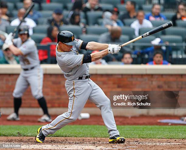 Brandon Inge of the Pittsburgh Pirates bats against the New York Mets during a game at Citi Field on May 11, 2013 at Citi Field in the Flushing...