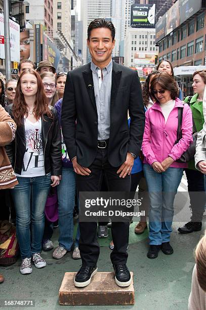 Mario Lopez tapes "Extra" in Times Square on May 14, 2013 in New York City.