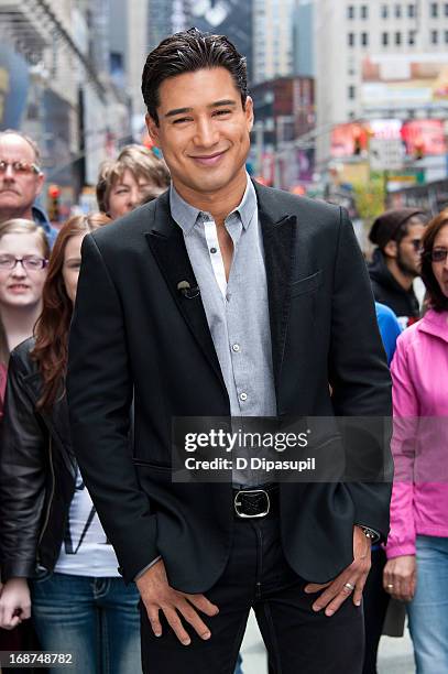 Mario Lopez tapes "Extra" in Times Square on May 14, 2013 in New York City.