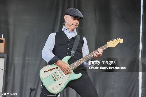 Dennis Casey of Flogging Molly performs at Riot Fest 2023 at Douglass Park on September 17, 2023 in Chicago, Illinois.