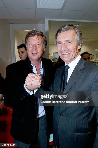 Director of Colony Capital for Europe, Sebastien Bazin and President of L'Opinion Nicolas Beytout attend 'L'Opinion' Newspaper Launch Party on May...