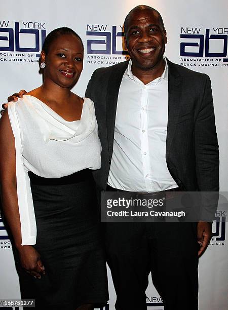 Patrik Henry Bass and Vanessa Bush attend the 2013 New York Association Of Black Journalists Gala at the Time-Life Building on May 14, 2013 in New...