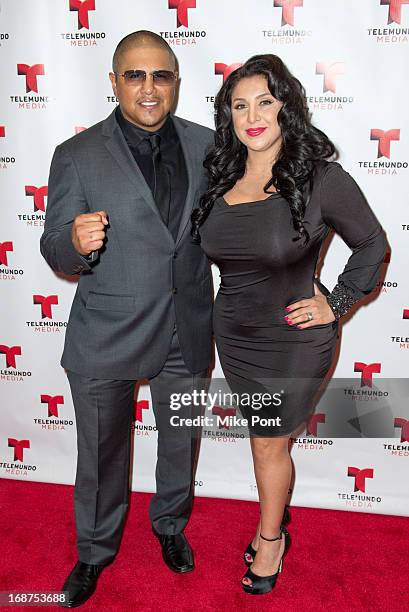 Fernando Vargas and Martha Lopez Vargas attend the 2013 Telemundo Upfront at Frederick P. Rose Hall, Jazz at Lincoln Center on May 14, 2013 in New...