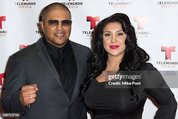 Fernando Vargas and Martha Lopez Vargas attend the 2013 Telemundo Upfront at Frederick P. Rose Hall, Jazz at Lincoln Center on May 14, 2013 in New...