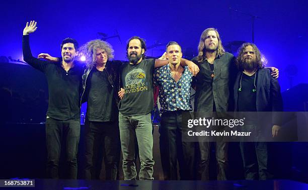 The Killers perform during their "Battle Born" tour at Madison Square Garden on May 14, 2013 in New York City.