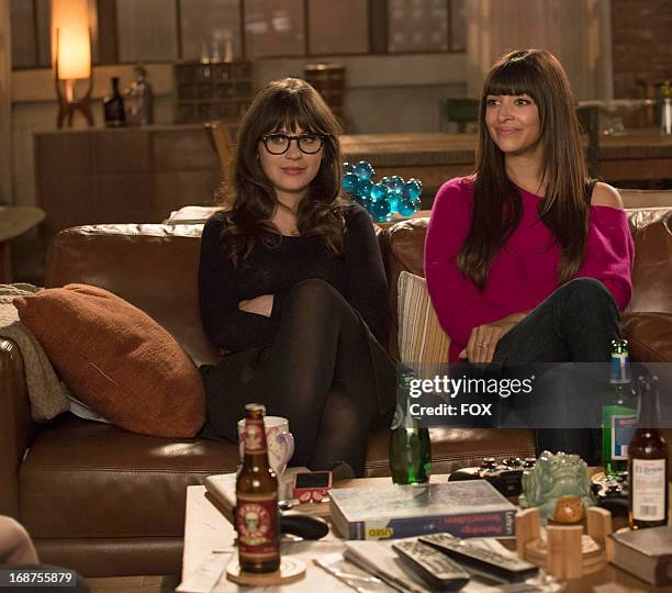 Zooey Deschanel and Hannah Simone star in the "Virgins" season finale episode of NEW GIRL airing Tuesday, April 30, 2013 on FOX.