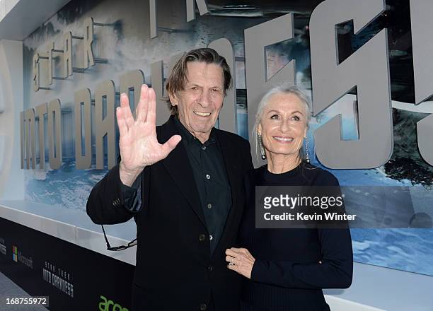 Actor Leonard Nimoy and wife Susan Bay arrive at the Premiere of Paramount Pictures' "Star Trek Into Darkness" at Dolby Theatre on May 14, 2013 in...