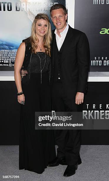 Producer David Ellison and wife Sandra Lynn Modic attend the premiere of Paramount Pictures' "Star Trek Into Darkness" at the Dolby Theatre on May...