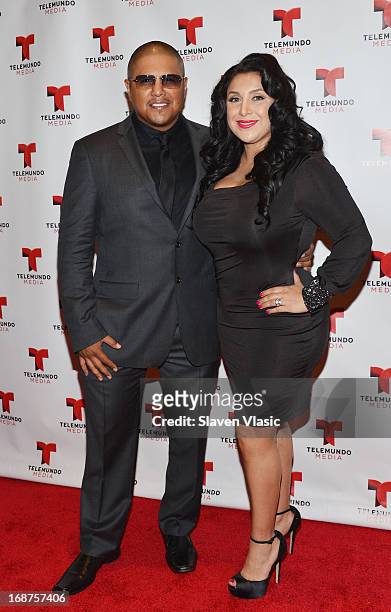 Fernando Vargas and Martha Lopez Vargas attend the 2013 Telemundo Upfront at Frederick P. Rose Hall, Jazz at Lincoln Center on May 14, 2013 in New...