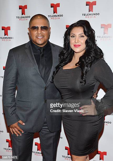 Fernando Vargas and Martha Lopez Vargas attend the 2013 Telemundo Upfront at Frederick P. Rose Hall, Jazz at Lincoln Center on May 14, 2013 in New...