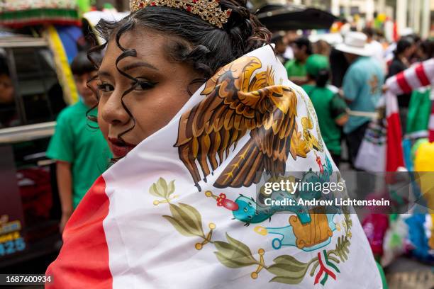 New York City's Mexican-American community celebrates Mexico's Independence at the annual Mexico Day Parade, September 17, 2023 in midtown New York...