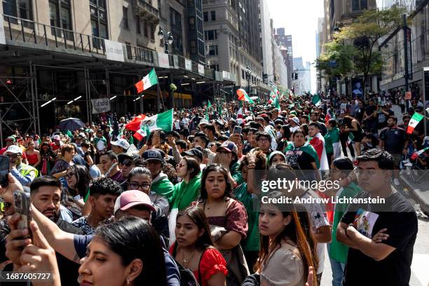 New York City's Mexican-American community celebrates Mexico's Independence at the annual Mexico Day Parade, September 17, 2023 in midtown New York...