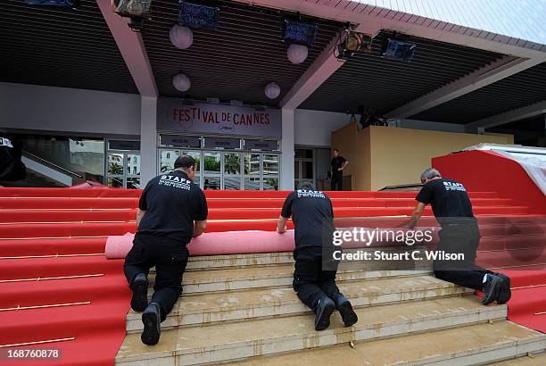 The Red Carpet is laid on the Opening Day of the 66th Annual Cannes Film Festival on May 15, 2013 in Cannes, France.