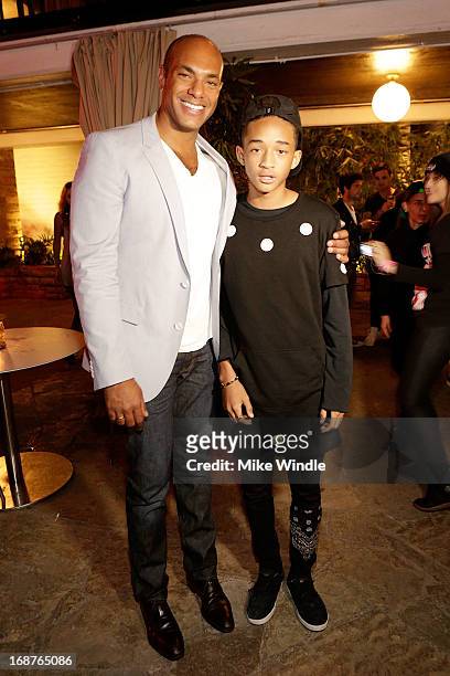 Actor Jaden Smith and NYLON Associate Publisher Karim Abay attend NYLON and Onitsuka Tiger celebrate the annual May Young Hollywood issue at The...