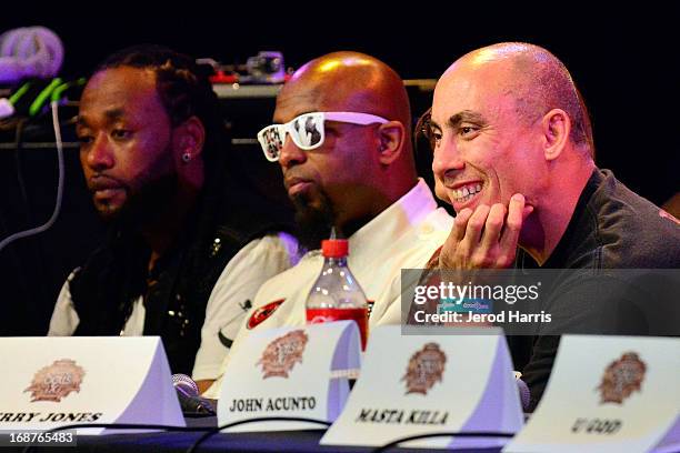 Supernatural, Tech N9ne and Guerilla Union CEO Chang Weisberg attend the Rock The Bells 2013 press conference and launch party at House of Blues...