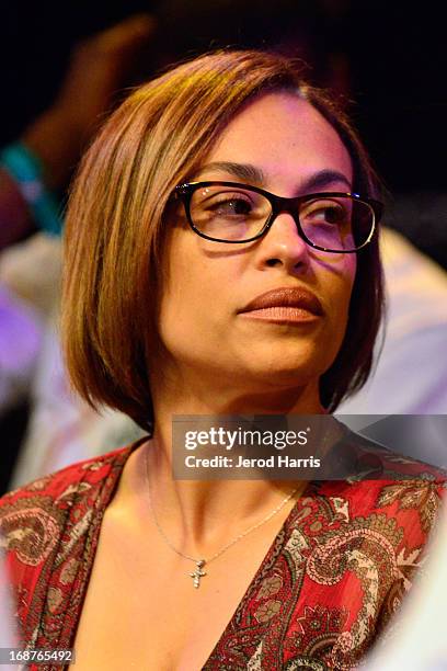 Eazy E's widow Tomica Wright attends the Rock The Bells 2013 press conference and launch party at House of Blues Sunset Strip on May 14, 2013 in West...